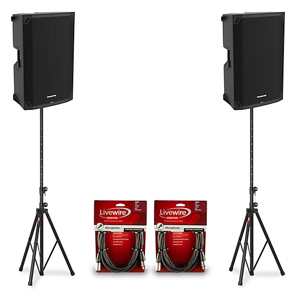 Mackie Thump15v4 15" Powered Speaker Pair With Cables & Stands