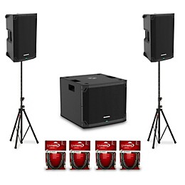 Mackie Thump12v4 12" Powered Speaker Pair With 15" Powered Subwoofer, Cables & Stands