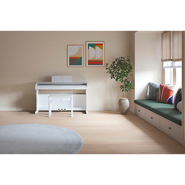 Yamaha Arius YDP-146 88-Key Digital Upright Piano With Bench - White