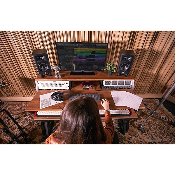 Wavebone Headquarter Studio Workstation Desk - Walnut