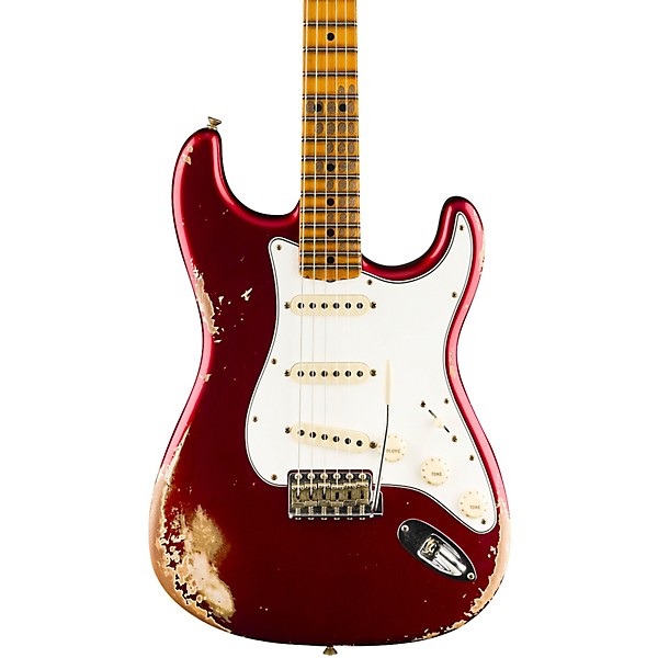 Fender Custom Shop 1969 Stratocaster Heavy Relic Quartersawn Maple Neck Electric Guitar Aged Candy Apple Red