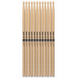 Promark Classic Forward Hickory Drum Sticks - 5A Wood Tip, 12-Pack 5A Wood