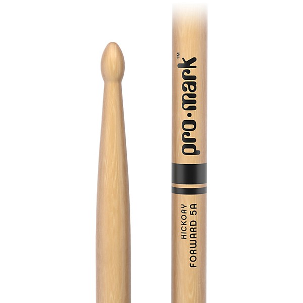 Promark Classic Forward Hickory Drum Sticks - 5A Wood Tip, 12-Pack 5A Wood