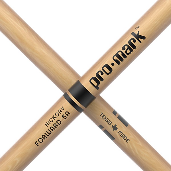 Promark Classic Forward Hickory Drum Sticks - 5A Wood Tip, 12-Pack 5A Wood