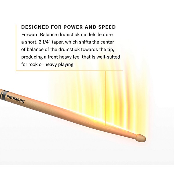 Promark Classic Forward Hickory Drum Sticks - 5A Wood Tip, 12-Pack 5A Wood