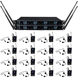 VocoPro UDX-PLAY-16 Digital UHF PLL Wireless Headset Microphone System - 16 Headsets