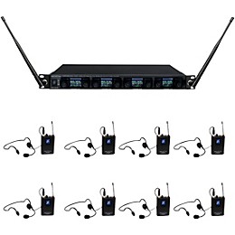 VocoPro UDX-PLAY-8 Digital UHF PLL Wireless Headset Microphone System - 8 Headsets