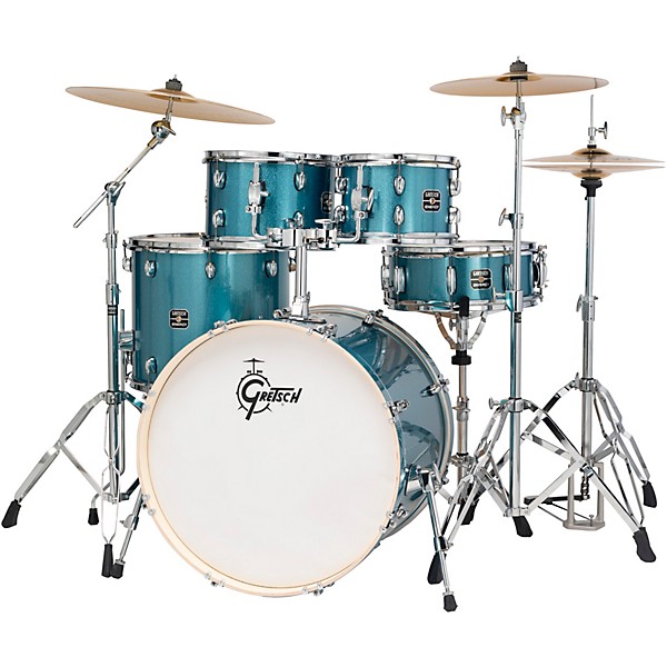 Gretsch Drums Energy Complete 5-Piece Drum Set With 22" Bass Drum and Paiste Cymbals - Gloss Blue Sparkle
