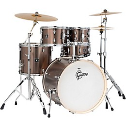 Gretsch Drums Energy Complete 5-Piece Drum Set With 22" Bass Drum and Paiste Cymbals - Gloss Grey Steel