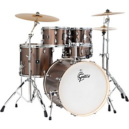 Gretsch Drums Energy Complete 5-Piece Drum Set With 22" Bass Drum and Paiste Cymbals - Gloss Grey Steel