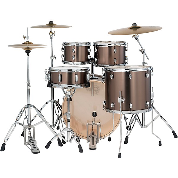 Gretsch Drums Energy Complete 5-Piece Drum Set With 22" Bass Drum and Paiste Cymbals - Gloss Grey Steel