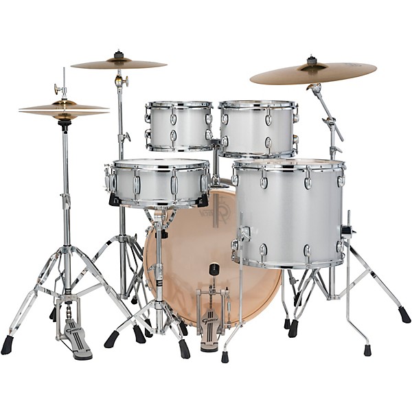 Gretsch Drums Energy Complete 5-Piece Drum Set With 22" Bass Drum and Paiste Cymbals - Gloss Silver Sparkle