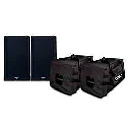QSC K12.2 12" 2000W Powered Speaker Pair With TOTE-XP Speaker Bags