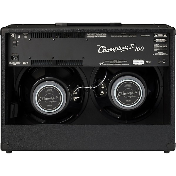 Fender Champion II 100 Blackout Edition 100W 2x12" Guitar Combo Amp - Black