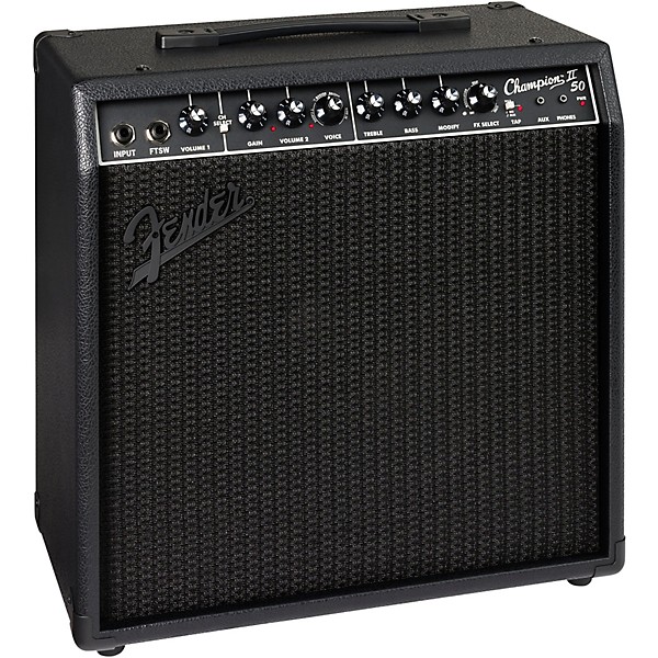 Fender Champion II 50 Blackout Edition 50W 1x12" Guitar Combo Amp - Black