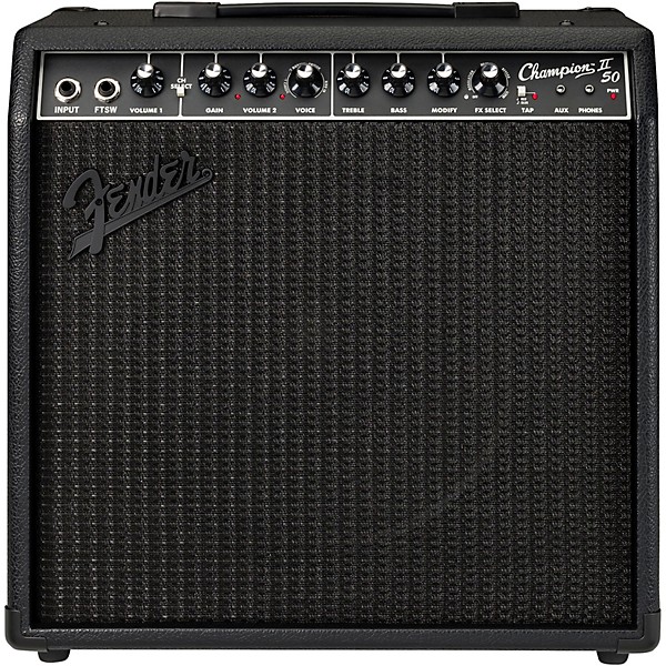 Fender Champion II 50 Blackout Edition 50W 1x12" Guitar Combo Amp - Black