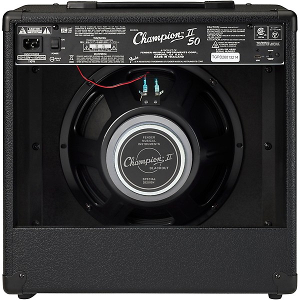 Fender Champion II 50 Blackout Edition 50W 1x12" Guitar Combo Amp - Black
