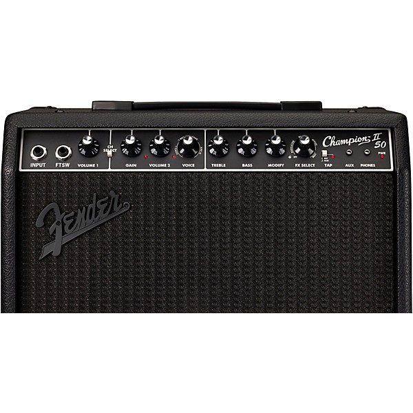 Fender Champion II 50 Blackout Edition 50W 1x12" Guitar Combo Amp - Black