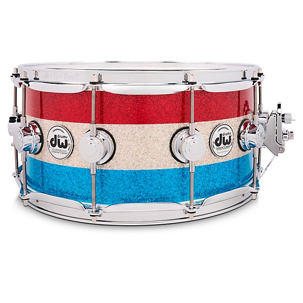 DW Collector's Series Red, White and Blue 333 Maple Snare Drum - 14 x 6.5 in.