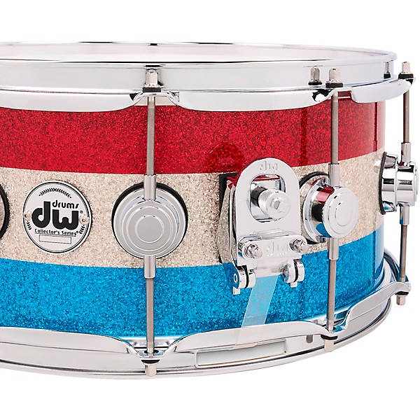 DW Collector's Series Red, White and Blue 333 Maple Snare Drum - 14 x 6.5 in.