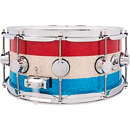 DW Collector's Series Red, White and Blue 333 Maple Snare Drum - 14 x 6.5 in.