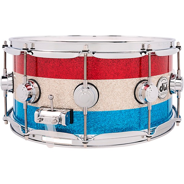 DW Collector's Series Red, White and Blue 333 Maple Snare Drum - 14 x 6.5 in.