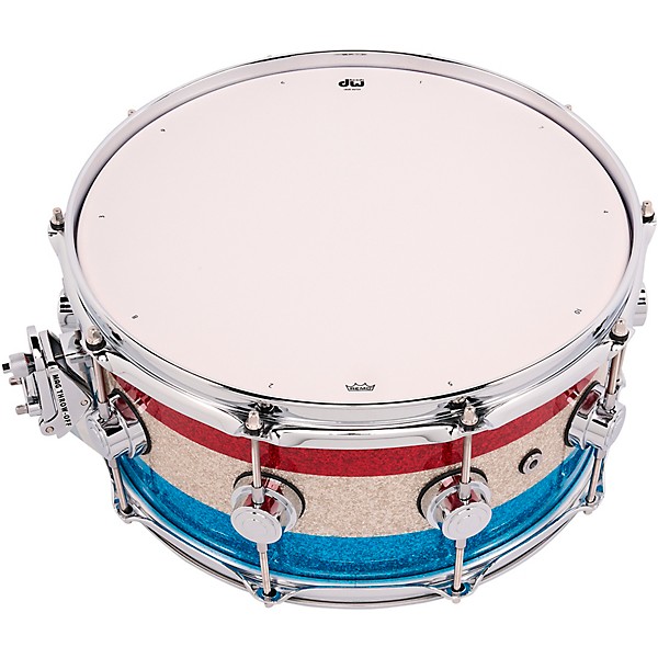 DW Collector's Series Red, White and Blue 333 Maple Snare Drum - 14 x 6.5 in.