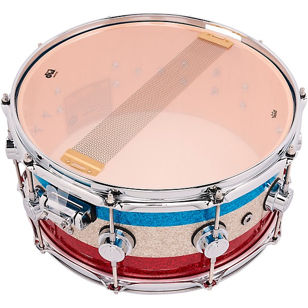 DW Collector's Series Red, White and Blue 333 Maple Snare Drum - 14 x 6.5 in.