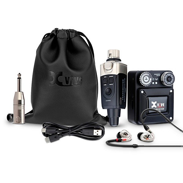 Xvive U45 Black In-Ear Wireless System with Sennheiser IE 100 Pro IEMs