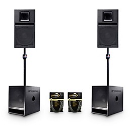 BASSBOSS Portable Performer Package With SV9-MK3 Pair, BB15-MK3 Pair, Speaker Poles & Cables
