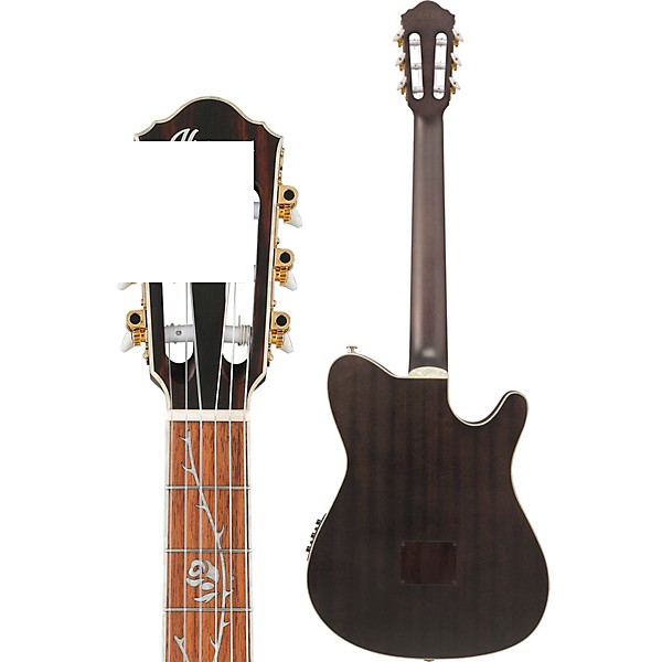 Ibanez TOD10NL Tim Henson Signature Left-Handed Nylon-String Acoustic-Electric Guitar w/ Gig Bag Transparent Black Flat