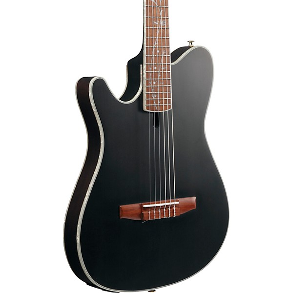 Ibanez TOD10NL Tim Henson Signature Left-Handed Nylon-String Acoustic-Electric Guitar w/ Gig Bag Transparent Black Flat