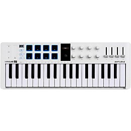 Arturia MiniLab 3 37-Key Controller Bundle With Universal Audio Volt 2 Interface and Warm Audio WA-CAB Studio Headphones - White