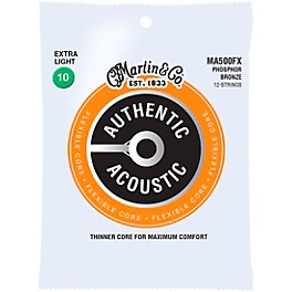 Martin MA500FX Authentic Acoustic Flexible Core 12-String Phosphor Bronze Light Guitar Strings