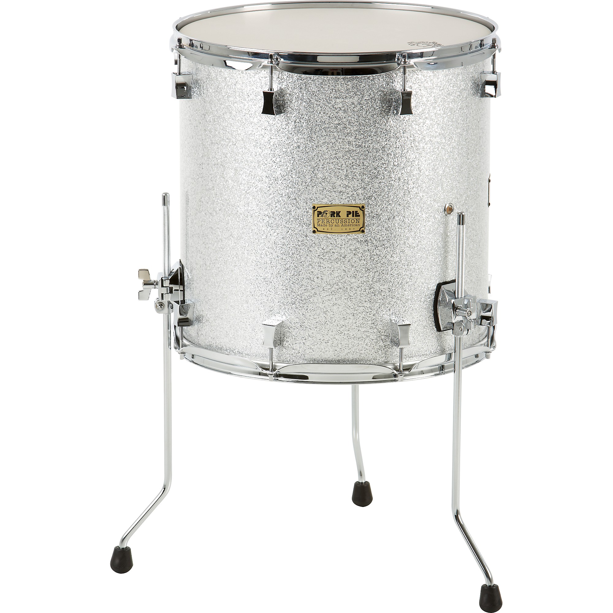 Pork Pie Maple Floor Tom Silver Glass 16 x 16 in. Guitar Center