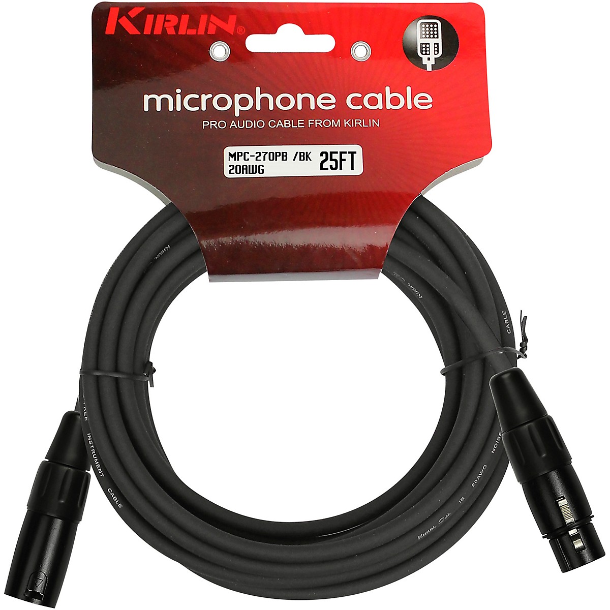 Kirlin Microphone Cable 25 Ft Black