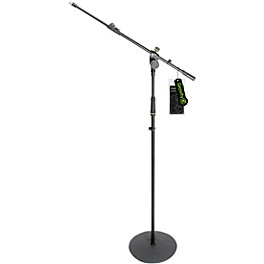 Open Box Gravity Stands Microphone Stand With Round Base and 2-Point Adjustment Telescoping Boom