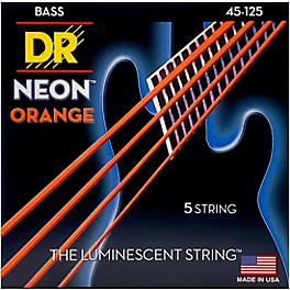 DR Strings NEON Hi-Def Orange Bass SuperStrings Medium 5-String