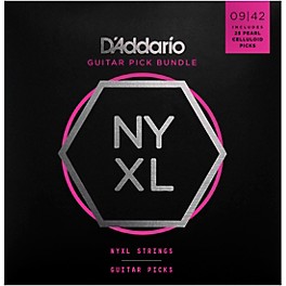 D'Addario NYXL Electric Guitar Strings with 25 Celluloid Picks