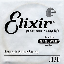 Elixir Nanoweb .026 Acoustic Guitar String 4-Pack Singles