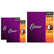 Nanoweb Custom Light Phosphor Bronze Acoustic Guitar Strings 3 Pack