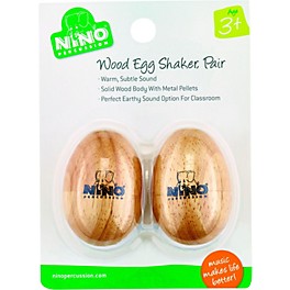 Nino Natural Wood Egg Shaker Pair, Small