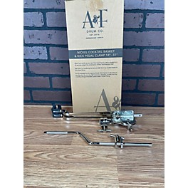 Used A&F Drum  Co Nickel Cocktail Basket And Kick Pedal Clamp 18"-22" Drum Clamp