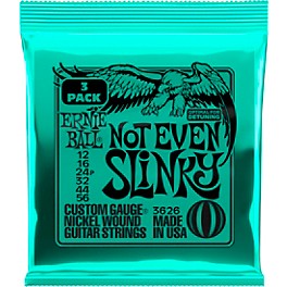 Ernie Ball Not Even Slinky Nickel Wound 12-56 Electric Guitar Strings 3-Pack