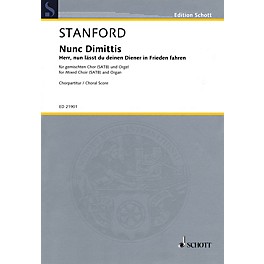Schott Nunc Dimittis, Op. 115 - Herr, nun lässt du deinen Diener in Frieden fahren SATB by Stanford