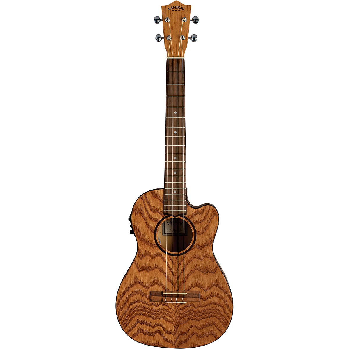 Lanikai Oak AcousticElectric Baritone Ukulele With Cutaway Natural