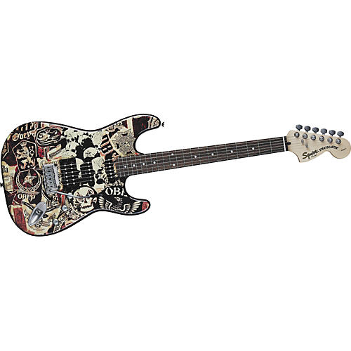 Squier Obey HSS Stratocaster Electric Guitar Collage | Guitar Center