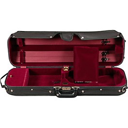 Bobelock Oblong Suspension Violin Case 4/4 Size Black Exterior, Wine Interior