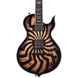 Wylde Audio Odin Grail 6-String Electric Guitar Orange With Black Buzz Saw Graphic