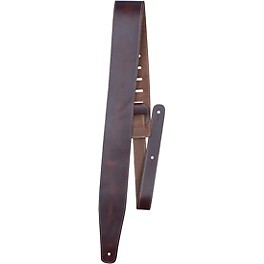Perri's Oil Leather Guitar Strap With Contrast Stitching Brown 2.5 in.